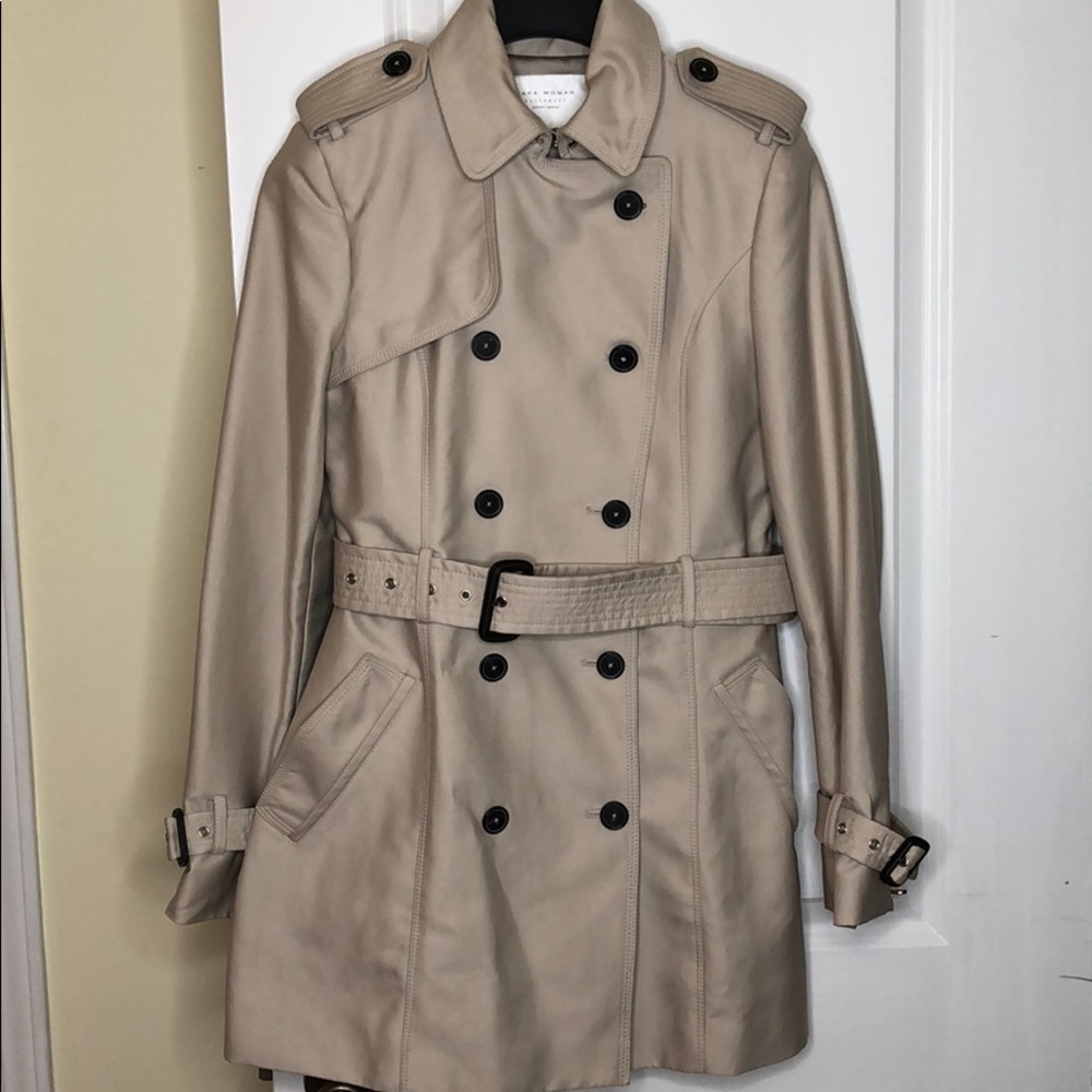 Zara Coat light cream/beige/tan Small - Picture 2 of 12